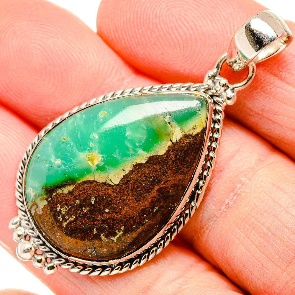 Boulder Chrysoprase Pendants handcrafted by Ana Silver Co - PD34187