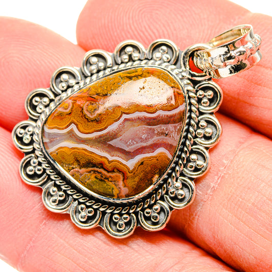 Crazy Lace Agate Pendants handcrafted by Ana Silver Co - PD34198