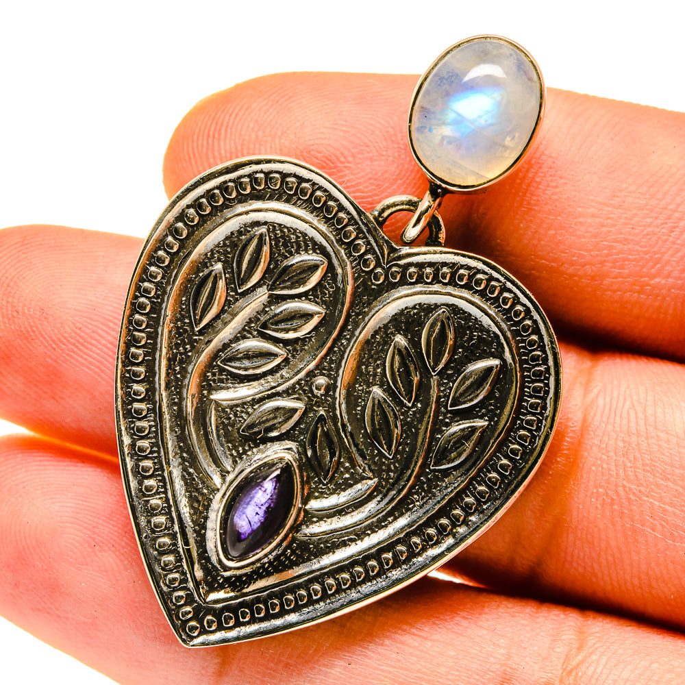 Rainbow Moonstone Pendants handcrafted by Ana Silver Co - PD3423