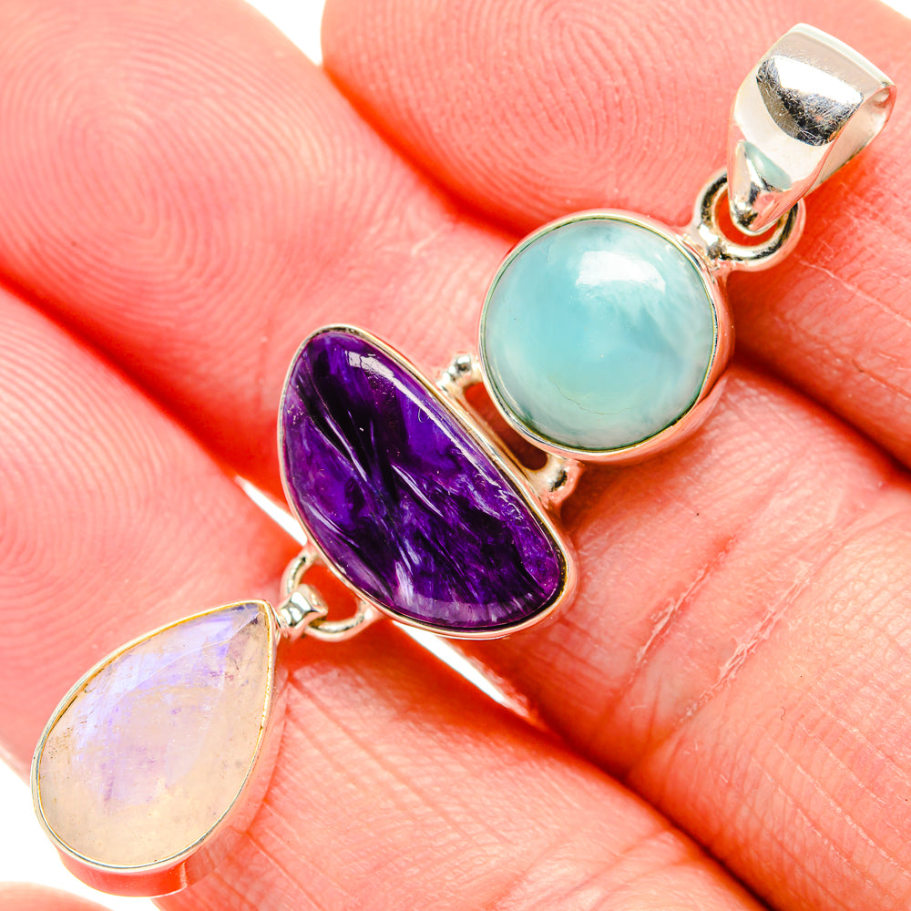 Charoite Pendants handcrafted by Ana Silver Co - PD34251