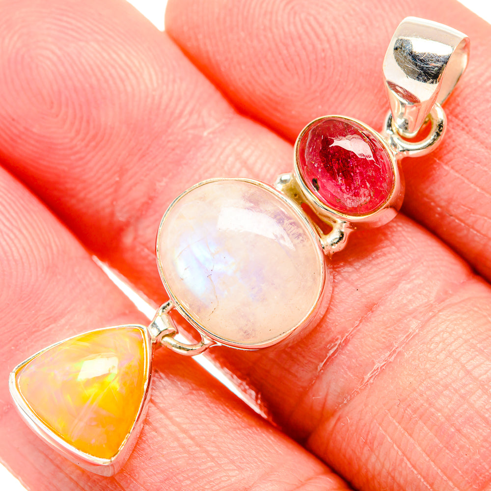 Rainbow Moonstone Pendants handcrafted by Ana Silver Co - PD34252