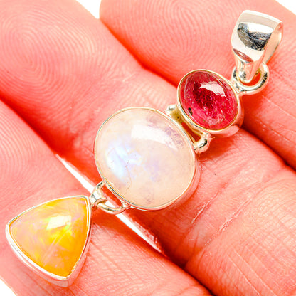 Rainbow Moonstone Pendants handcrafted by Ana Silver Co - PD34252