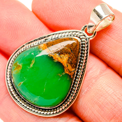Boulder Chrysoprase Pendants handcrafted by Ana Silver Co - PD34273