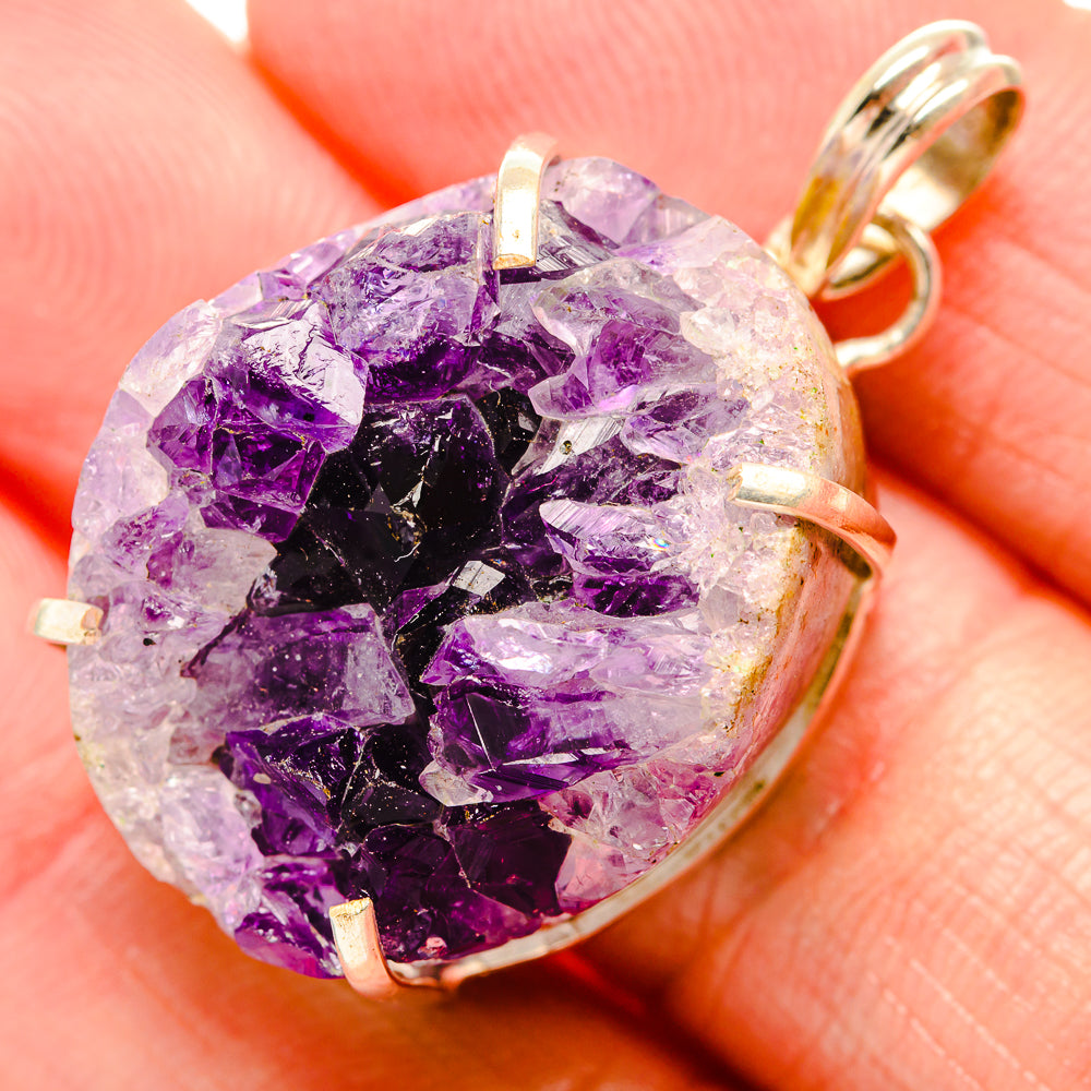 Amethyst Crystal Pendants handcrafted by Ana Silver Co - PD34285