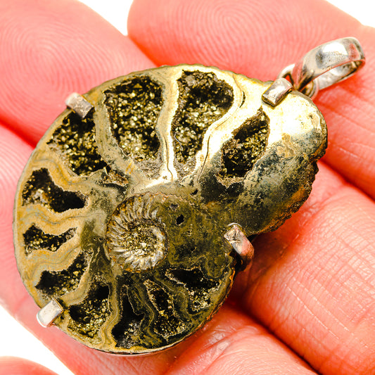 Pyrite Fossil Pendants handcrafted by Ana Silver Co - PD34288