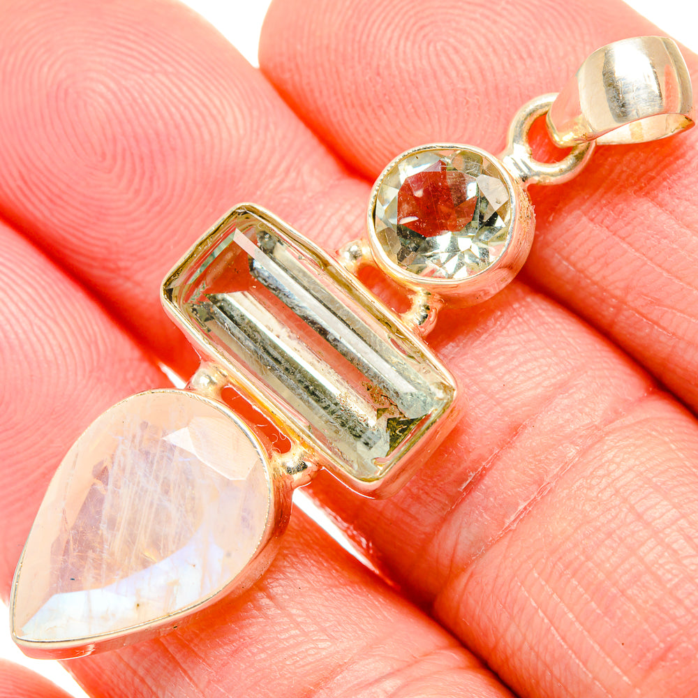 Rainbow Moonstone Pendants handcrafted by Ana Silver Co - PD34307