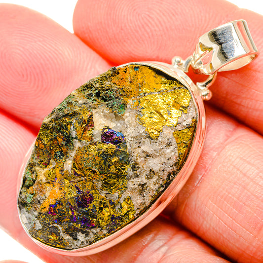 Spectro Pyrite Druzy Pendants handcrafted by Ana Silver Co - PD34314