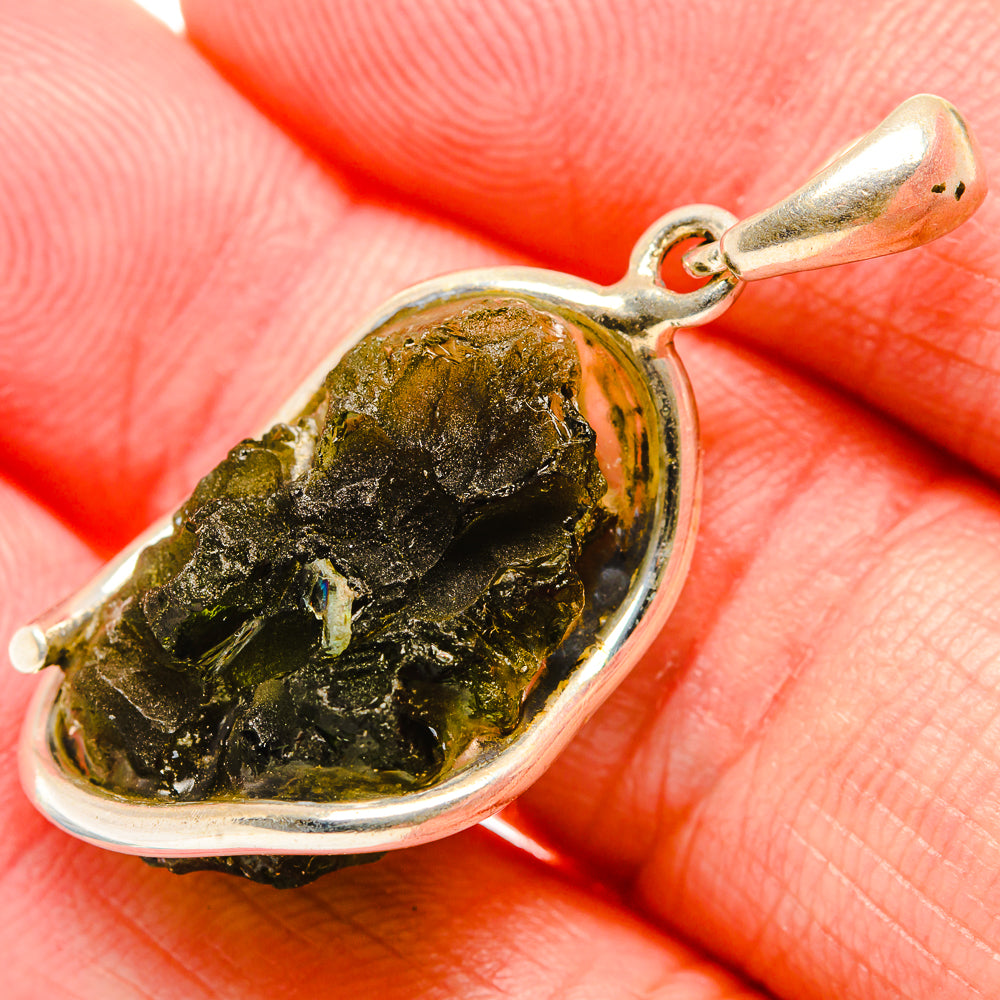 Czech Moldavite Pendants handcrafted by Ana Silver Co - PD34323