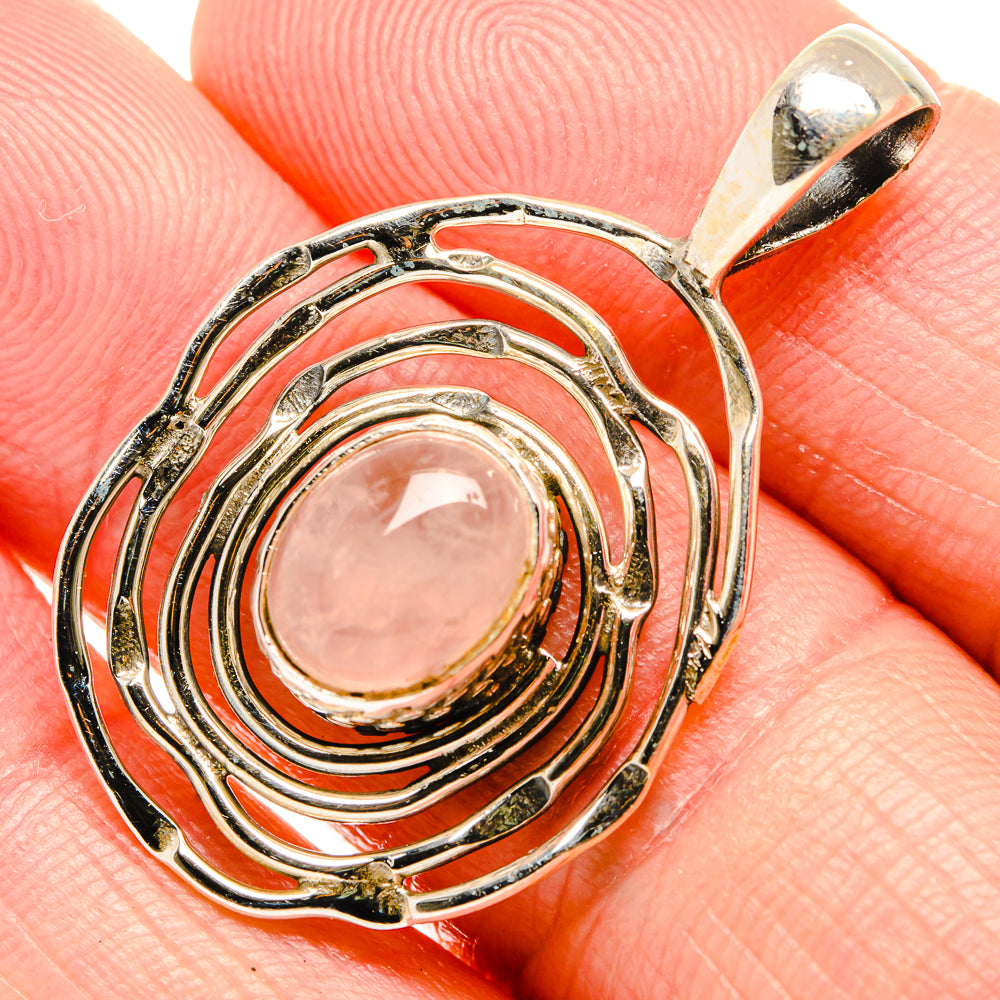 Rose Quartz Pendants handcrafted by Ana Silver Co - PD34340
