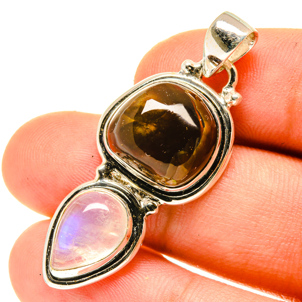 Mexican Fire Agate Pendants handcrafted by Ana Silver Co - PD3437