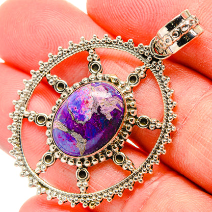 Purple Copper Composite Turquoise Pendants handcrafted by Ana Silver Co - PD34378