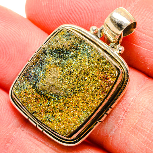 Spectro Pyrite Druzy Pendants handcrafted by Ana Silver Co - PD34399