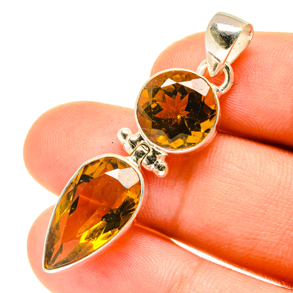 Mandarin Citrine Pendants handcrafted by Ana Silver Co - PD3440