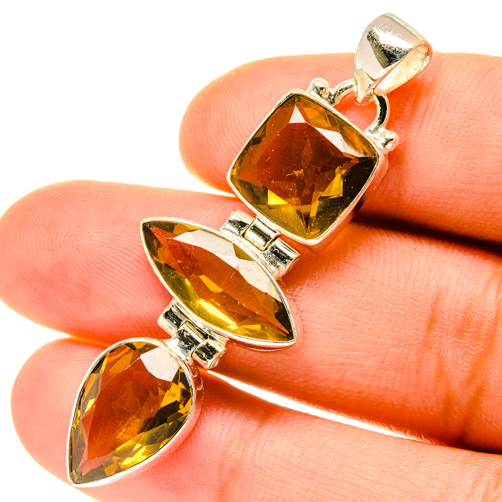 Mandarin Citrine Pendants handcrafted by Ana Silver Co - PD3441