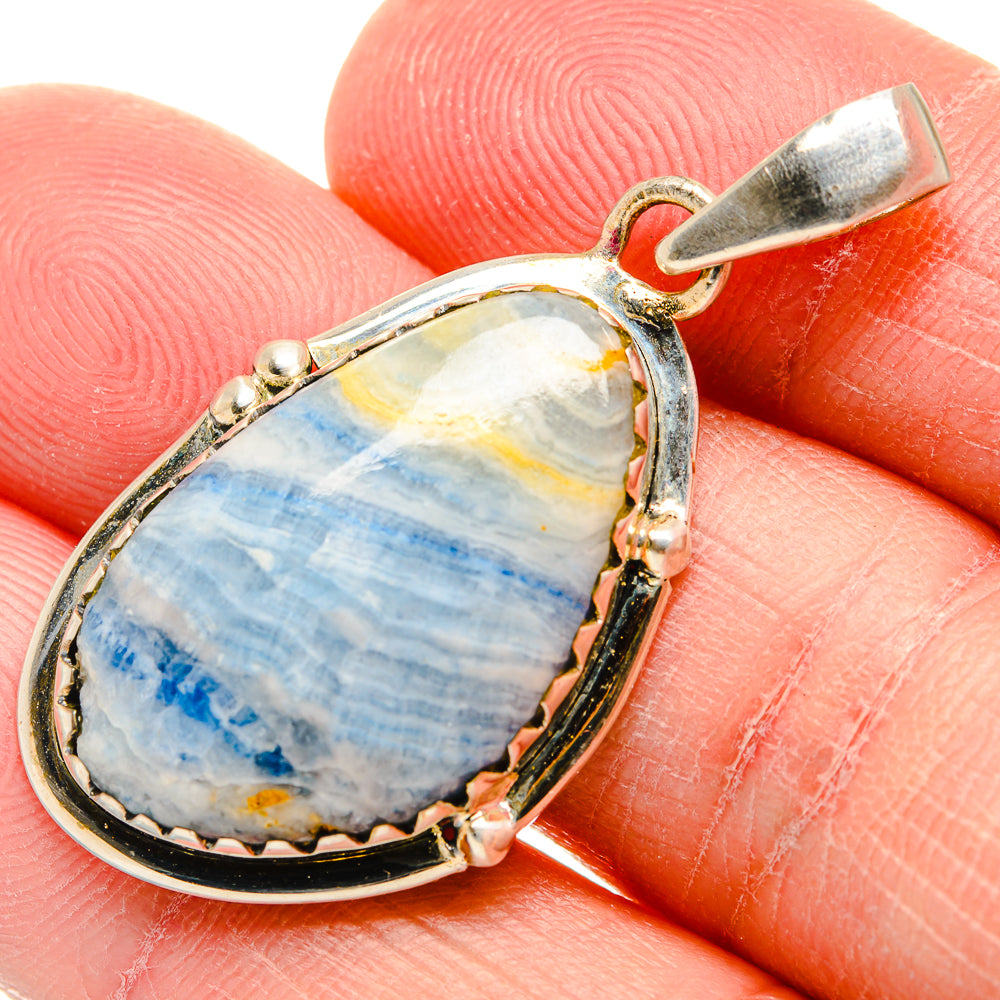 Blue Scheelite Pendants handcrafted by Ana Silver Co - PD34411