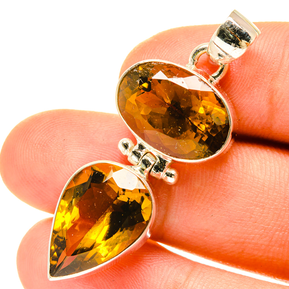 Mandarin Citrine Pendants handcrafted by Ana Silver Co - PD3442