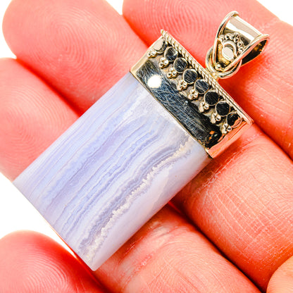 Blue Lace Agate Pendants handcrafted by Ana Silver Co - PD34420