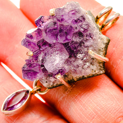 Amethyst Crystal Cluster Pendants handcrafted by Ana Silver Co - PD34424