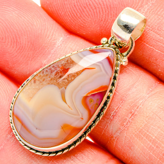 Red Botswana Agate Pendants handcrafted by Ana Silver Co - PD34431