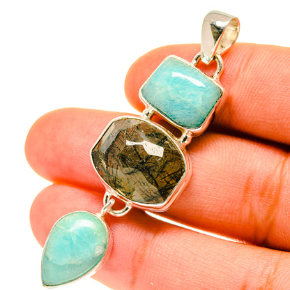 Tourmalinated Quartz Pendants handcrafted by Ana Silver Co - PD3447