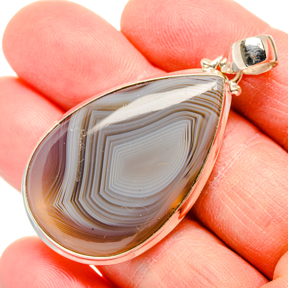 Botswana Agate Pendants handcrafted by Ana Silver Co - PD34474