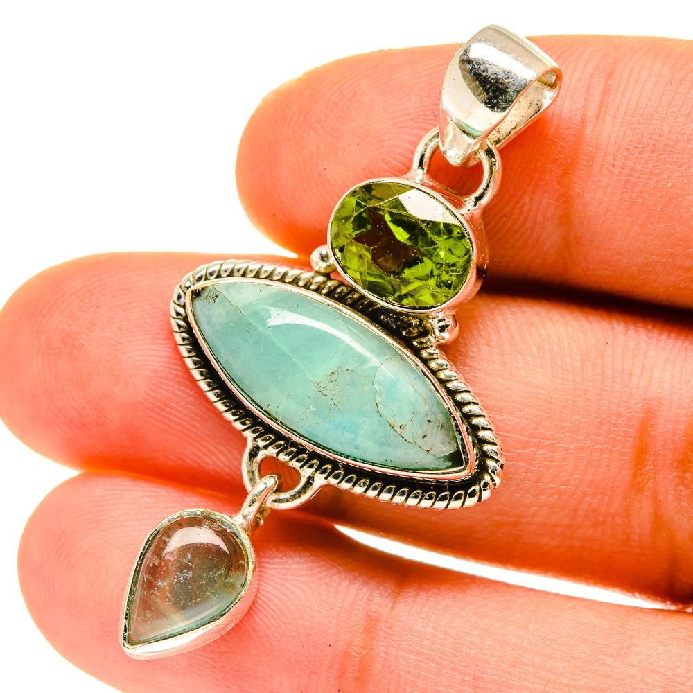 Peruvian Amazonite Pendants handcrafted by Ana Silver Co - PD3450