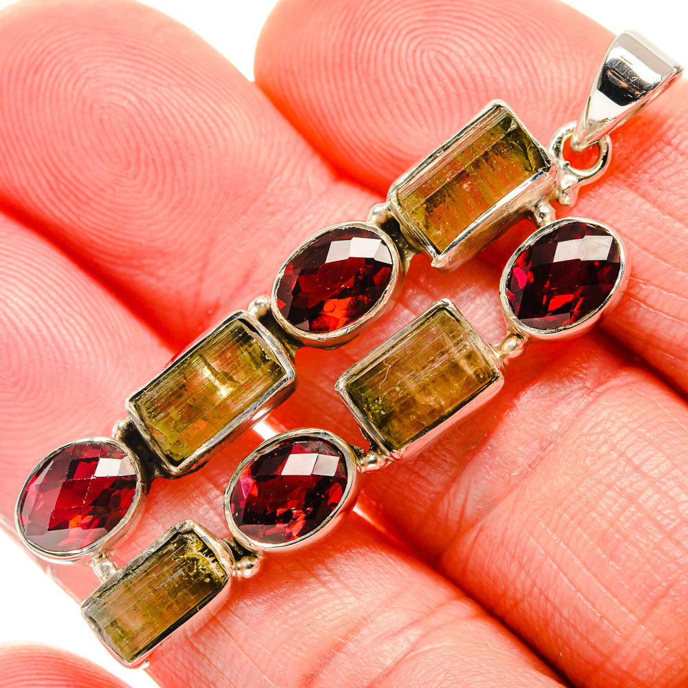 Green Tourmaline Pendants handcrafted by Ana Silver Co - PD34502