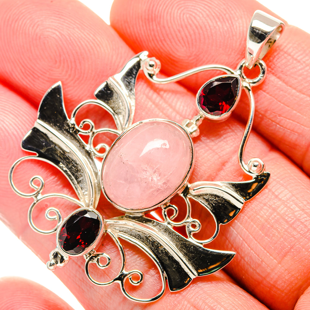 Rose Quartz Pendants handcrafted by Ana Silver Co - PD34504