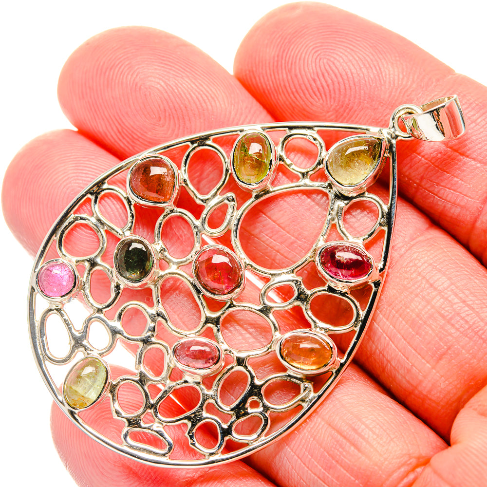 Multi-tourmaline Pendants handcrafted by Ana Silver Co - PD34510
