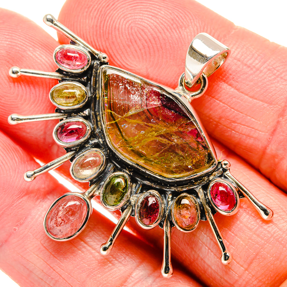 Multi-tourmaline Pendants handcrafted by Ana Silver Co - PD34516