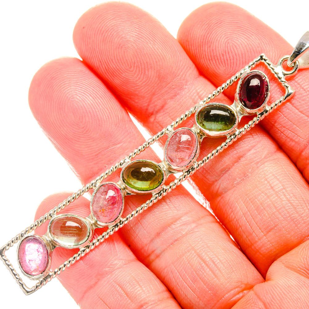 Multi-tourmaline Pendants handcrafted by Ana Silver Co - PD34518