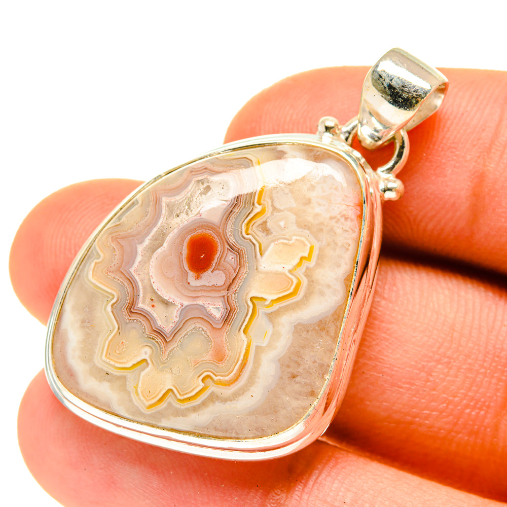 Laguna Lace Agate Pendants handcrafted by Ana Silver Co - PD3457
