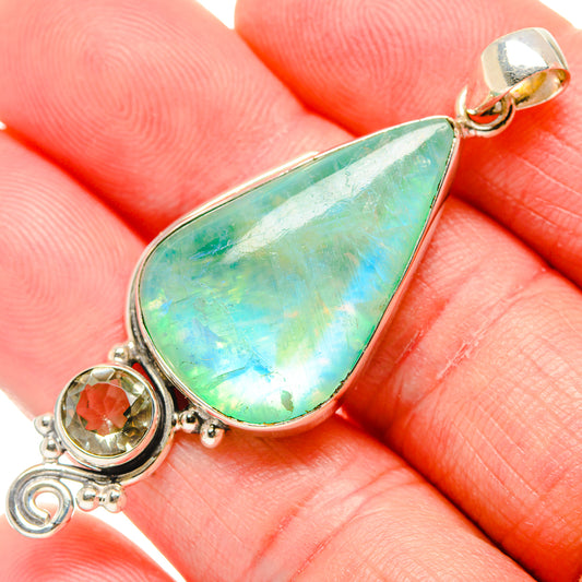 Green Moonstone Pendants handcrafted by Ana Silver Co - PD34591