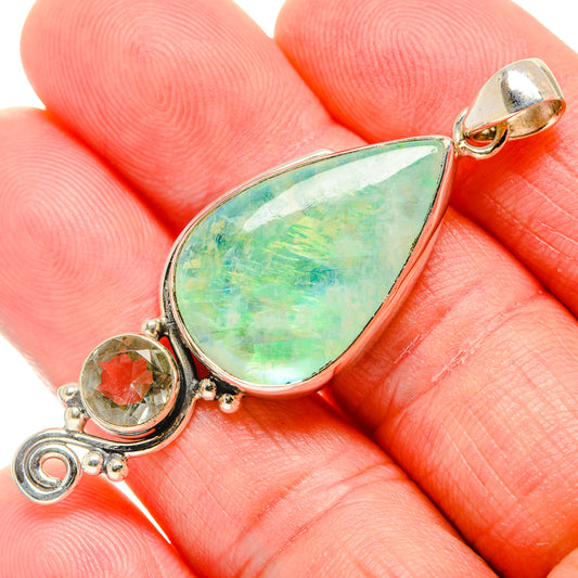 Green Moonstone Pendants handcrafted by Ana Silver Co - PD34595