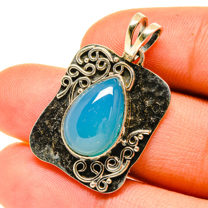 Aqua Chalcedony Pendants handcrafted by Ana Silver Co - PD3461