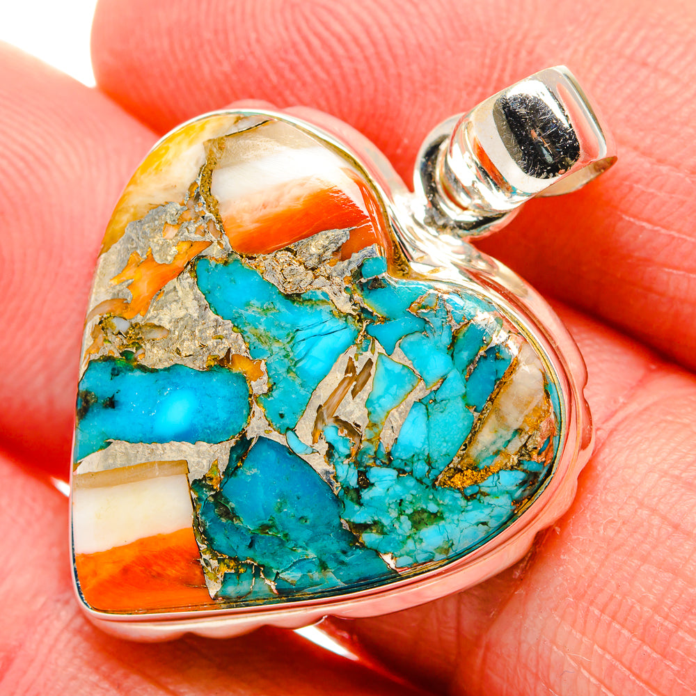Spiny Oyster Turquoise Pendants handcrafted by Ana Silver Co - PD34614
