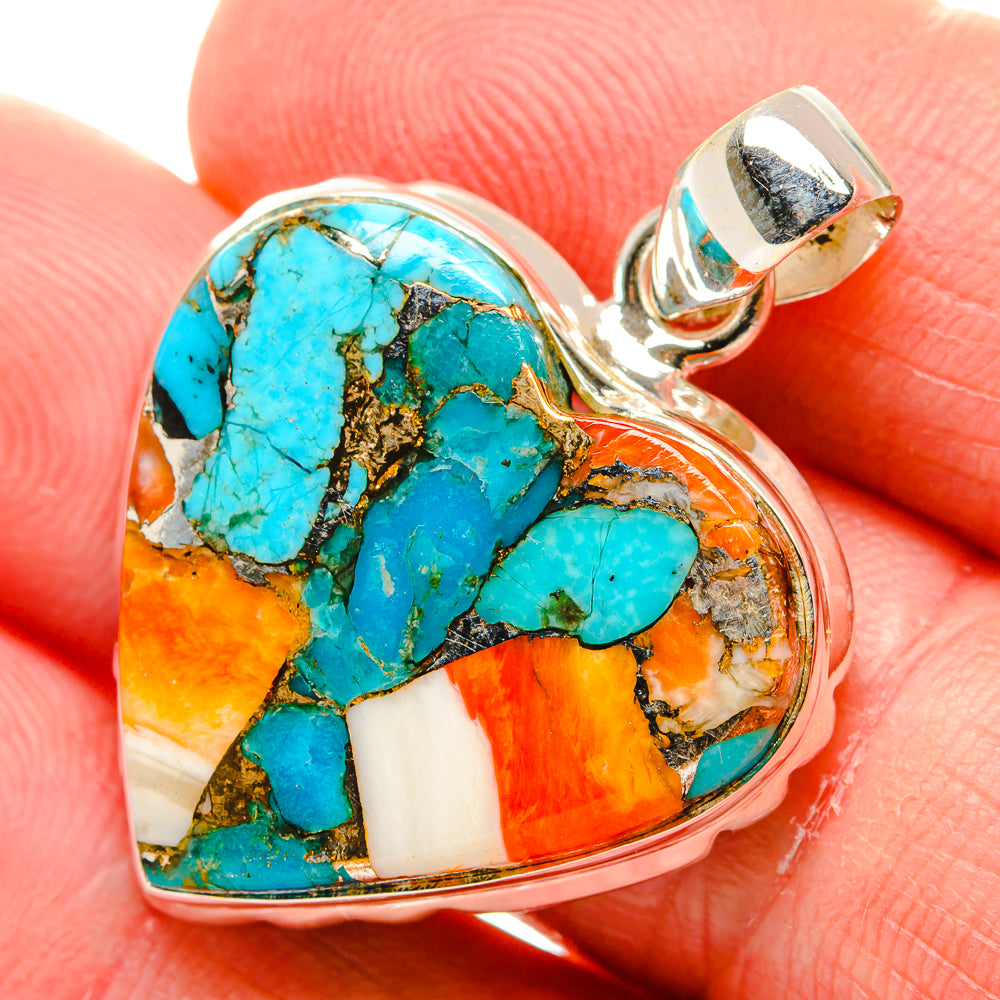 Spiny Oyster Turquoise Pendants handcrafted by Ana Silver Co - PD34615