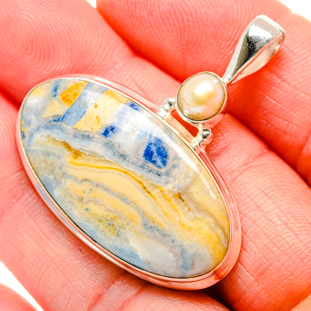 Blue Scheelite Pendants handcrafted by Ana Silver Co - PD34616