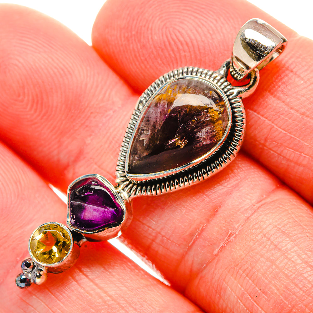 Cacoxenite Amethyst Super 7 Pendants handcrafted by Ana Silver Co - PD34661