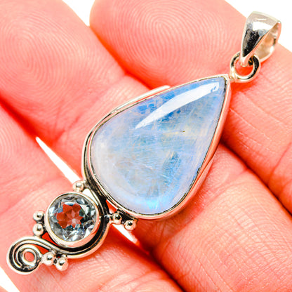Rainbow Moonstone Pendants handcrafted by Ana Silver Co - PD34680