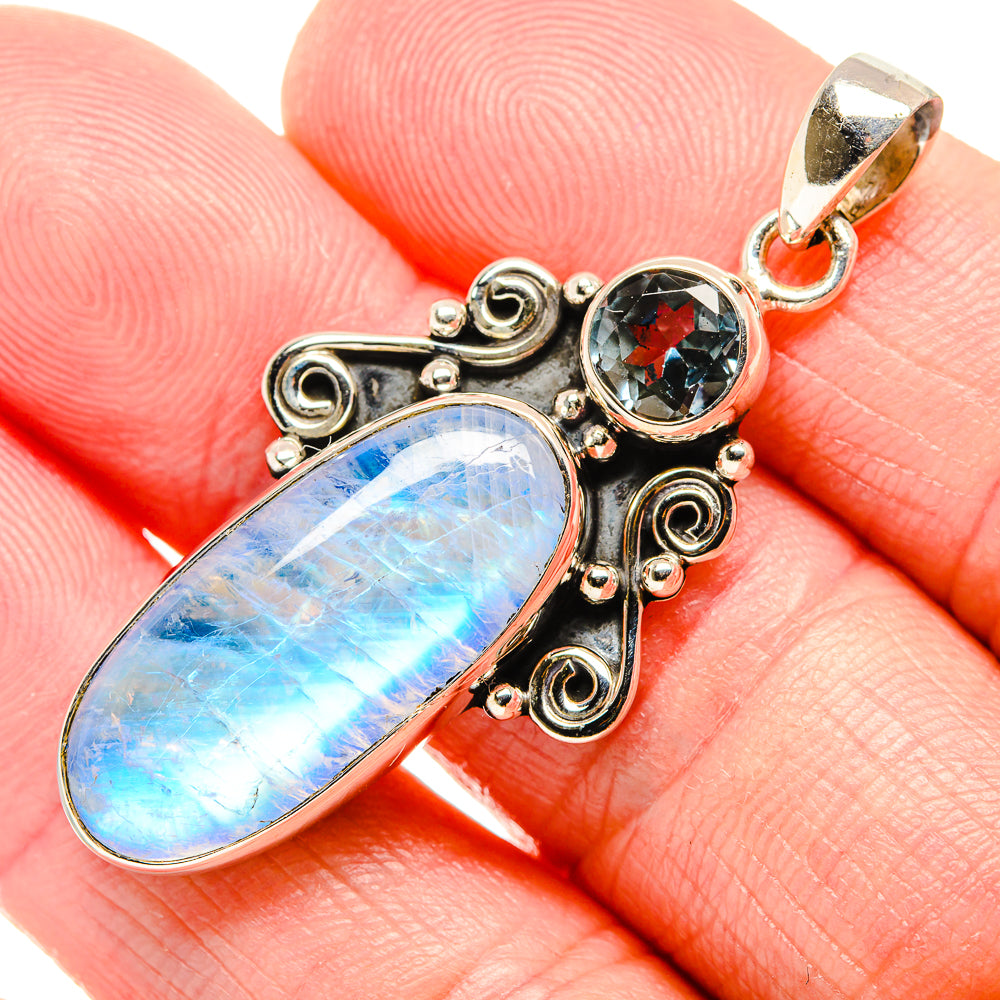 Rainbow Moonstone Pendants handcrafted by Ana Silver Co - PD34685