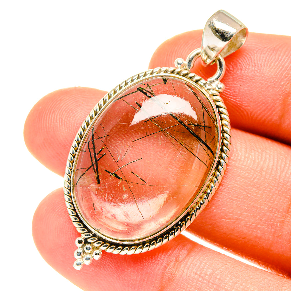 Tourmalinated Quartz Pendants handcrafted by Ana Silver Co - PD3469