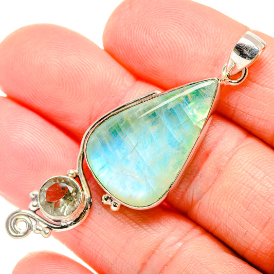 Green Moonstone Pendants handcrafted by Ana Silver Co - PD34694