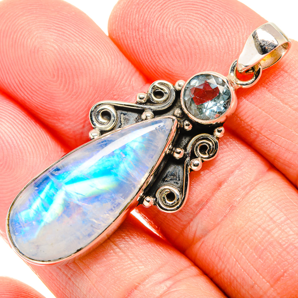 Rainbow Moonstone Pendants handcrafted by Ana Silver Co - PD34700