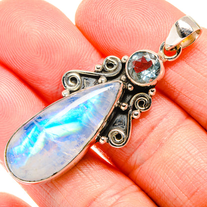 Rainbow Moonstone Pendants handcrafted by Ana Silver Co - PD34700
