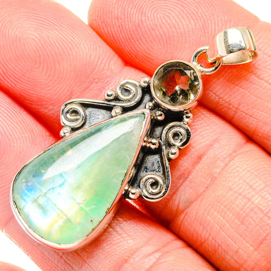 Green Moonstone Pendants handcrafted by Ana Silver Co - PD34706