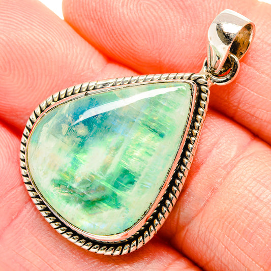 Green Moonstone Pendants handcrafted by Ana Silver Co - PD34711