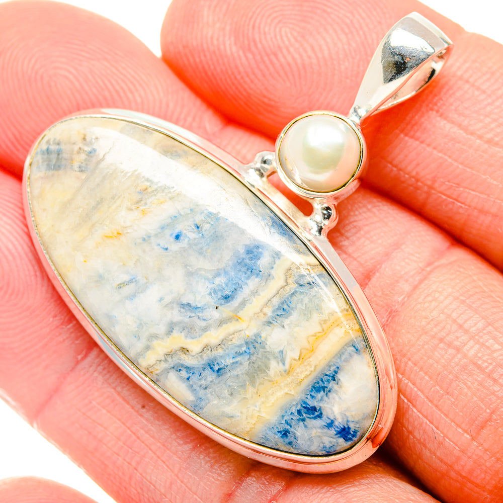Blue Scheelite Pendants handcrafted by Ana Silver Co - PD34715