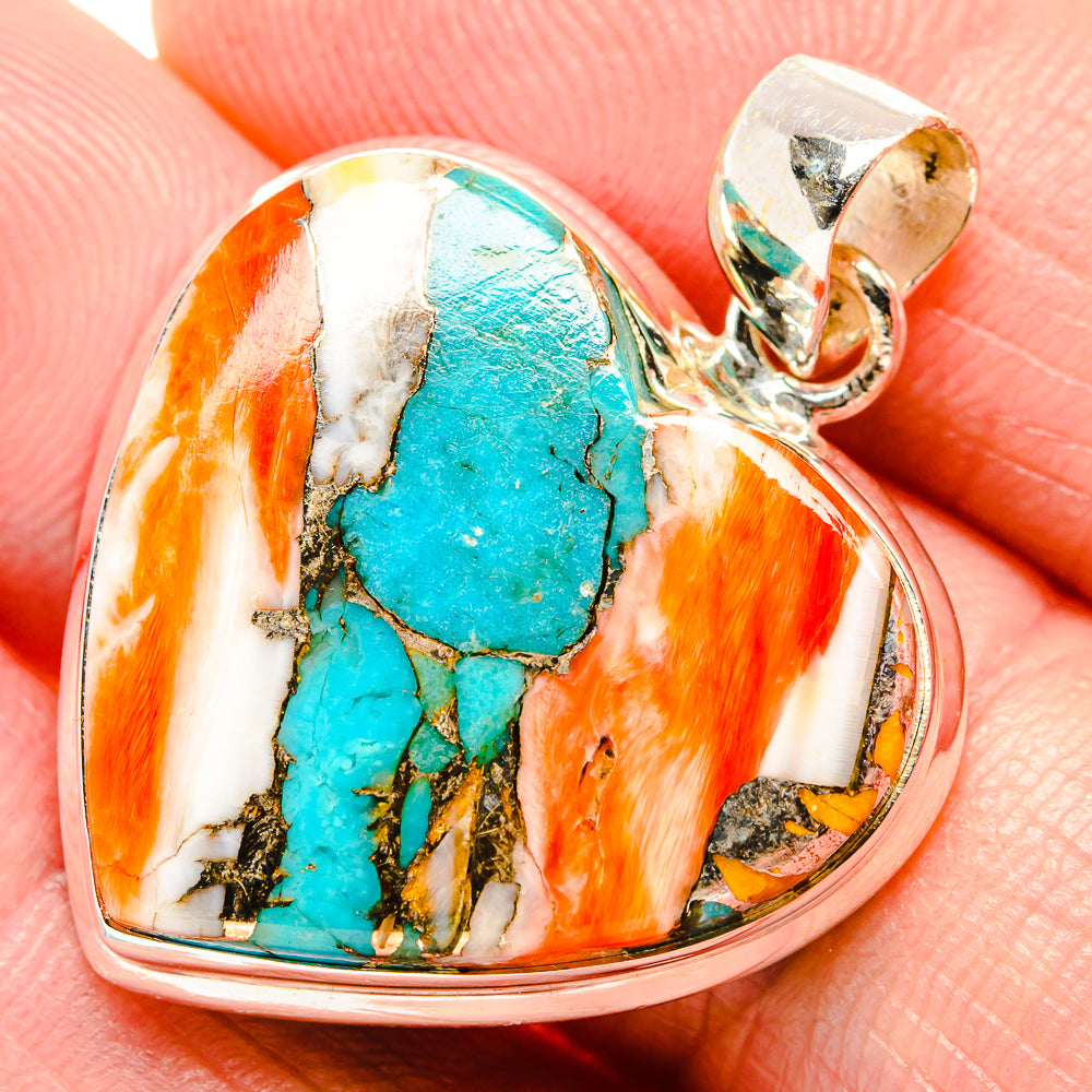 Spiny Oyster Turquoise Pendants handcrafted by Ana Silver Co - PD34753