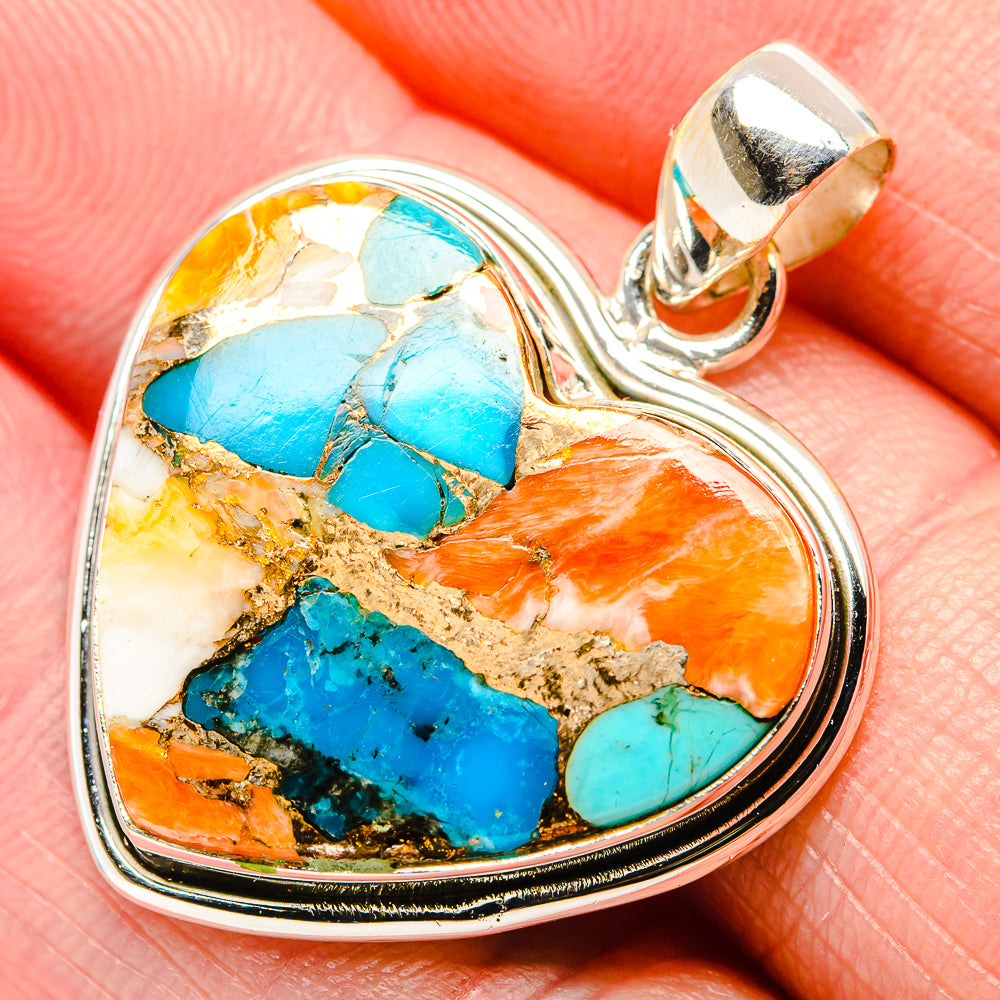 Spiny Oyster Turquoise Pendants handcrafted by Ana Silver Co - PD34761